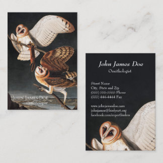 John James Audubon Barn Owls Business Card