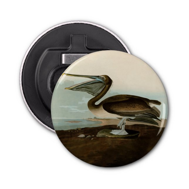 John James Audubon Brown Pelican Artwork Painting Bottle Opener (Front)