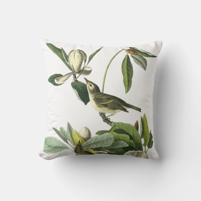 John James Audubon Vireo Pillow (Front)