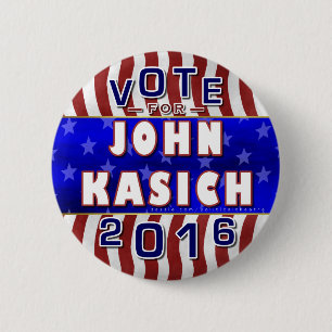 John Kasich President 2016 Election Republican 6 Cm Round Badge