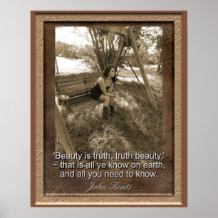 John Keats Quote - Art Print - Beauty is truth