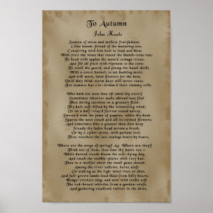 John Keats, To Autumn Poster