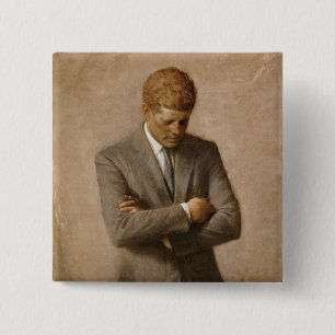 John Kennedy US Presidential White House Portrait  15 Cm Square Badge