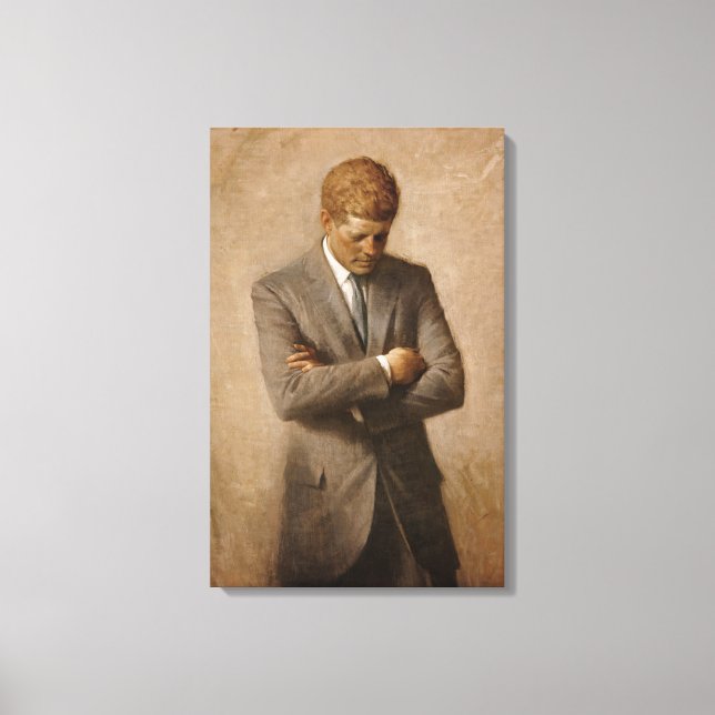 John Kennedy US Presidential White House Portrait  Canvas Print (Front)