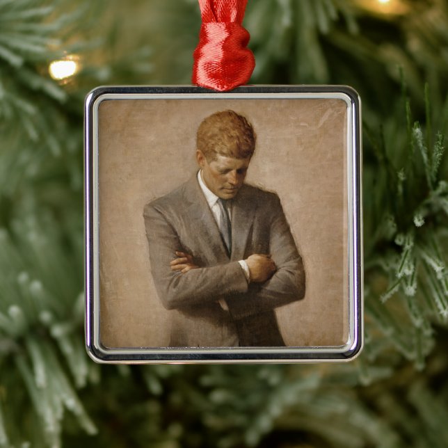 John Kennedy US Presidential White House Portrait  Metal Tree Decoration (Tree)