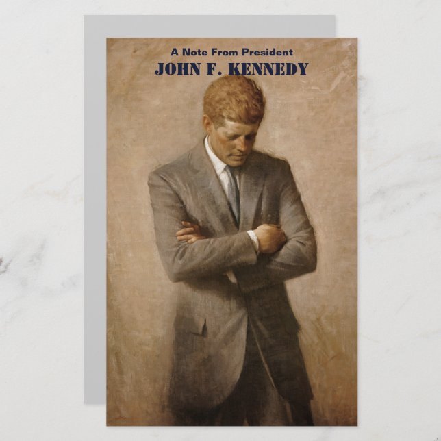 John Kennedy US Presidential White House Portrait  Stationery (Front/Back)