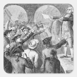 John Lamb speaking at the Sons of Liberty Meeting Square Sticker