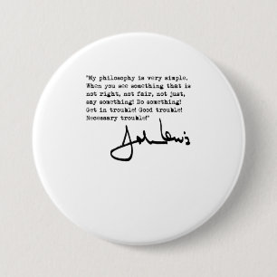 John Lewis Get in Trouble black TShirt 7.5 Cm Round Badge