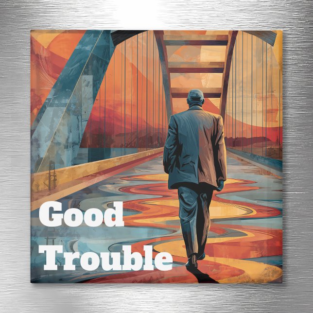 John Lewis Good Trouble Bridge Crossing Magnet (Creator Uploaded)