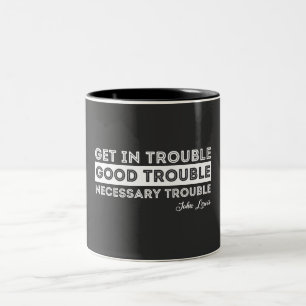 John Lewis - Good Trouble Quote Two-Tone Coffee Mug