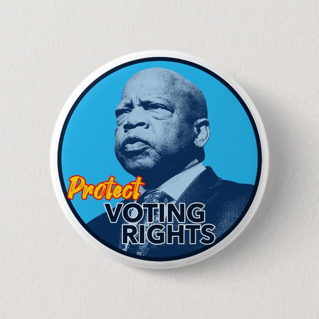 John Lewis Protect Voting Rights Sign 6 Cm Round Badge (Front)