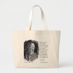 John Lewis & Quote Beautiful Portrait  Large Tote Bag