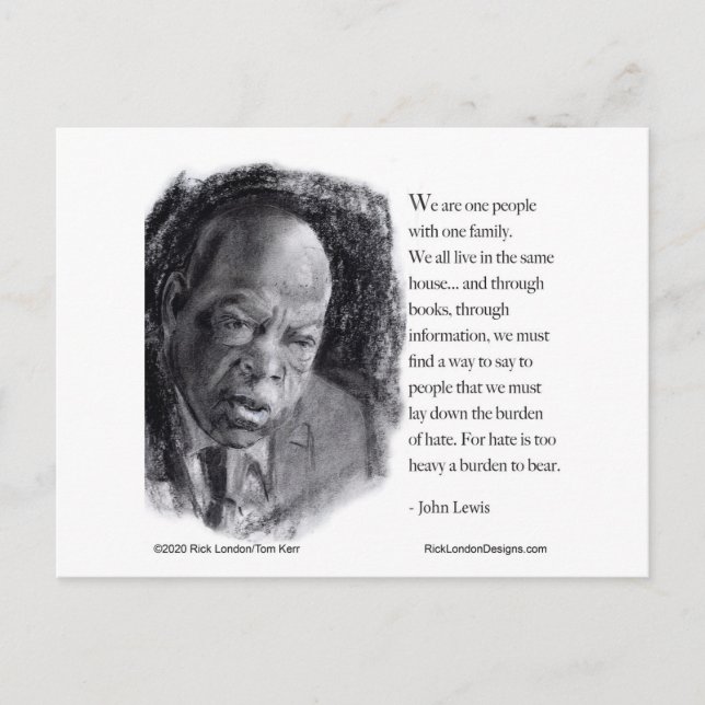 John Lewis & Quote Beautiful Portrait  Postcard (Front)