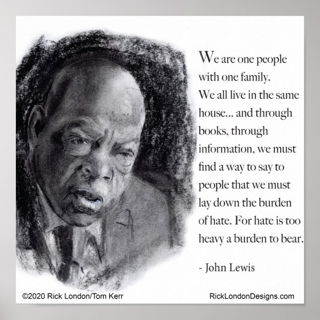 John Lewis & Quote Beautiful Portrait  Poster (Front)