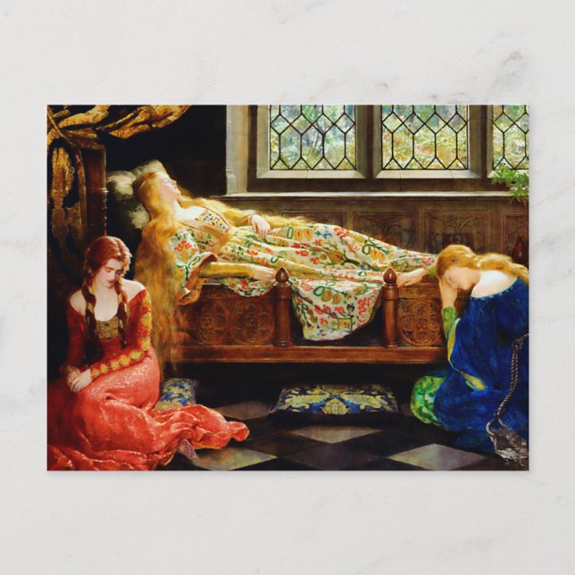 John Maler Collier Sleeping Beauty Postcard (Front)
