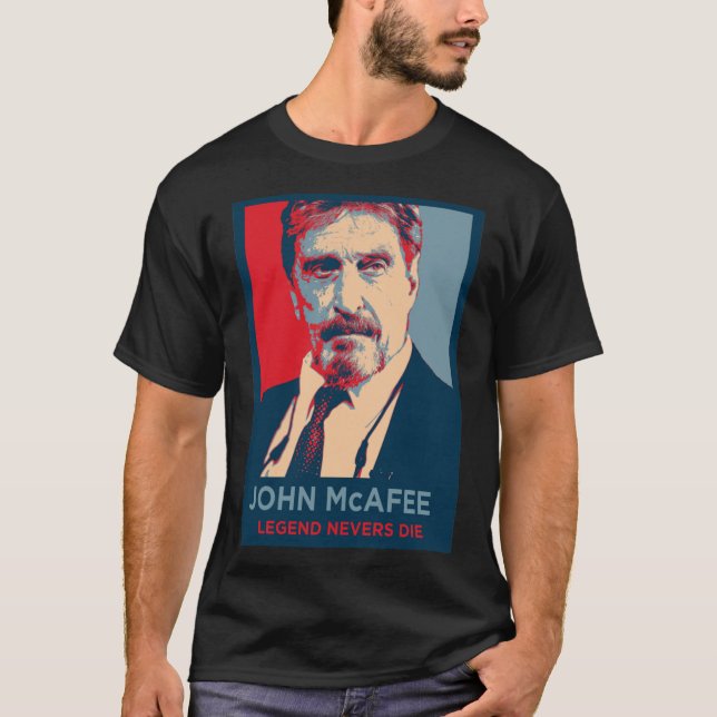 JOHN MCAFEE LEGEND NEVERS DIE retro Essential T-Sh T-Shirt (Front)
