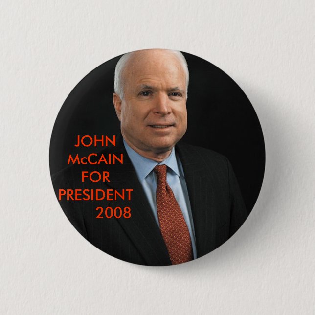 JOHN McCain 6 Cm Round Badge (Front)