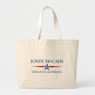 John McCain Character We Can Believe In Large Tote Bag