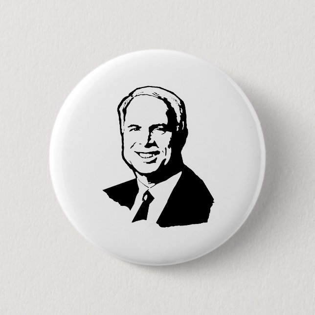 JOHN MCCAIN SHIRT 6 CM ROUND BADGE (Front)