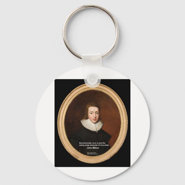 John Milton Love & Chocolate Quote Gifts & Cards Key Ring (Front)