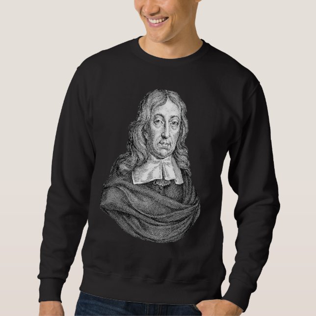 John Milton Portrait Line Art Author Writer Sweatshirt (Front)