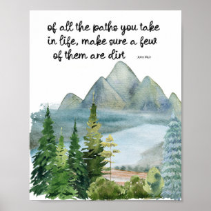 John Muir Quote Inspirational Quote I Cabin Poster