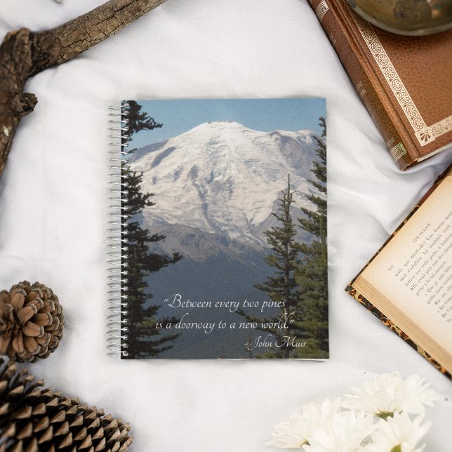John Muir Quote Scenic Mount Rainier  Notebook (In Situ)