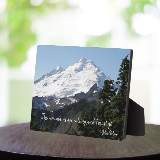 John Muir Quote Snow Covered Mountain Plaque (In Situ Table)