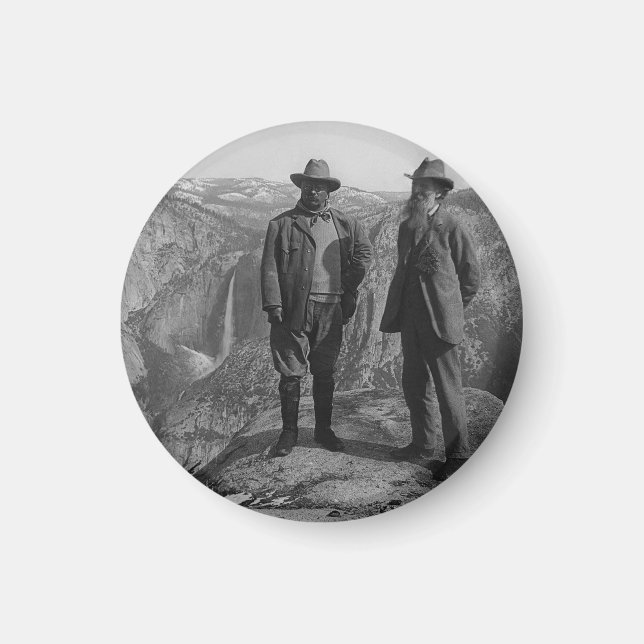 John Muir Teddy Roosevelt Yosemite National Park Magnet (Front)