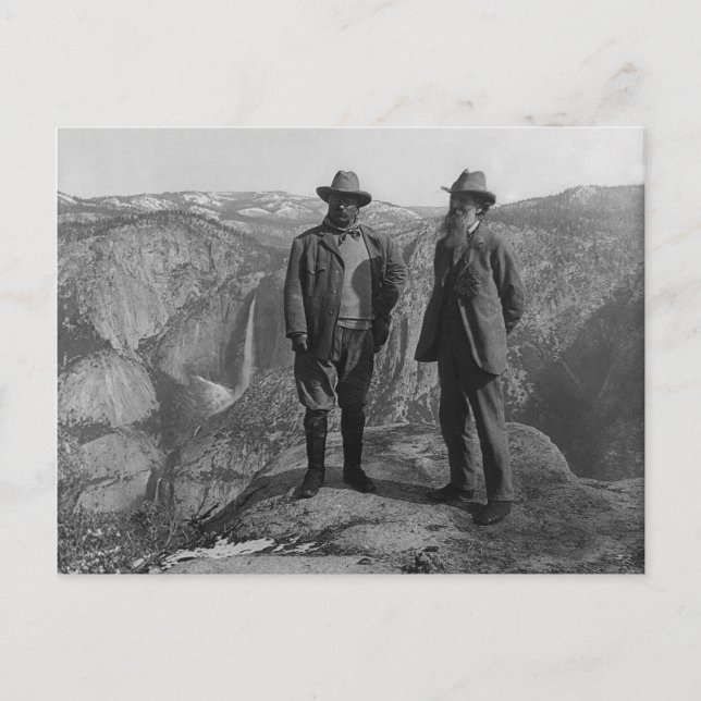 John Muir Teddy Roosevelt Yosemite National Park Postcard (Front)