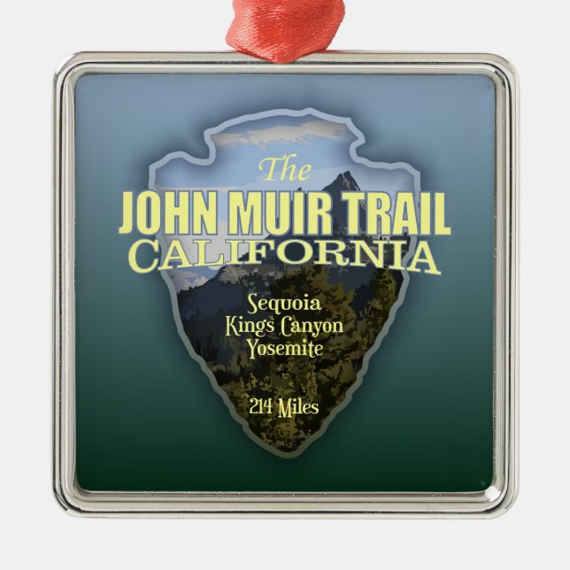 John Muir Trail (arrowhead) Metal Tree Decoration (Front)