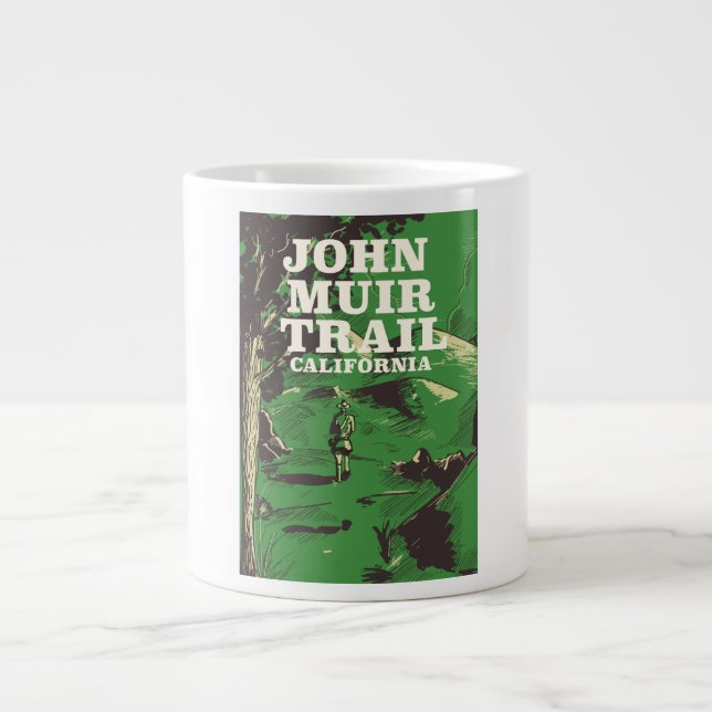 John Muir Trail California travel poster. Large Coffee Mug (Front)