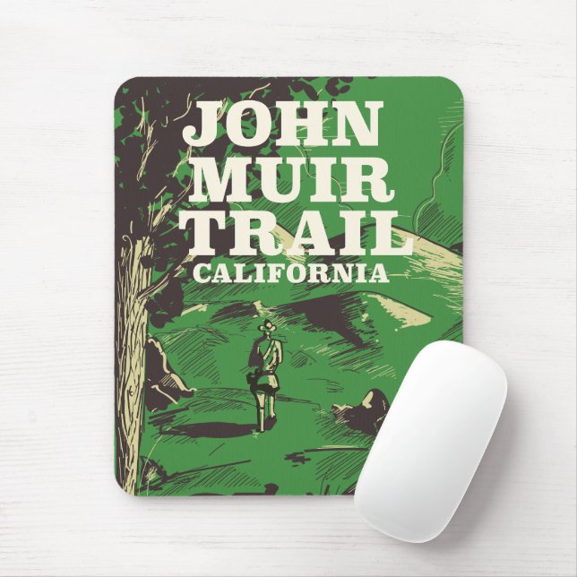John Muir Trail California travel poster. Mouse Mat (With Mouse)