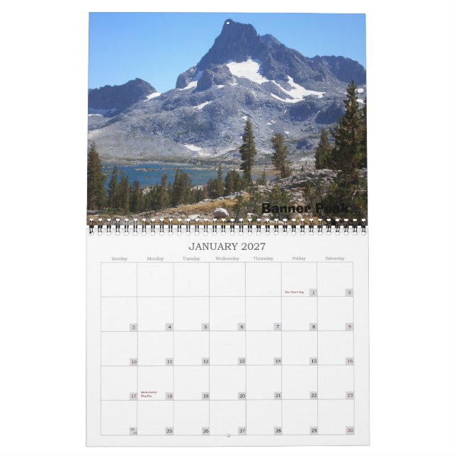 John Muir Trail - Customised Calendar (Jan 2027)