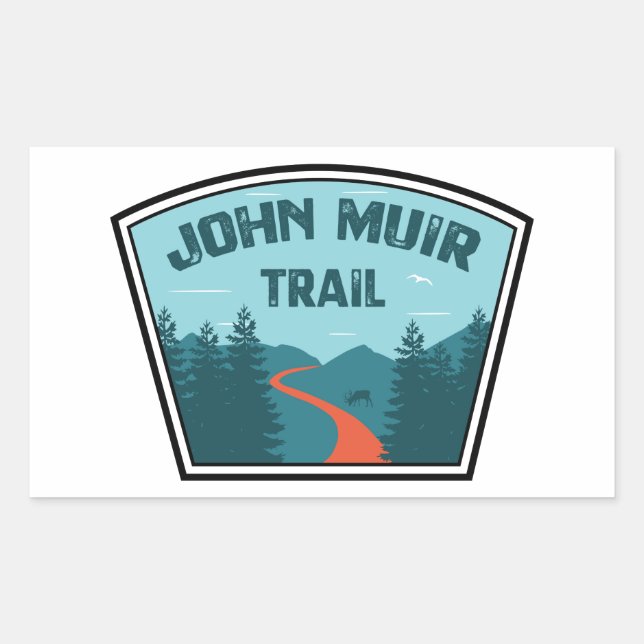 John Muir Trail Rectangular Sticker (Front)