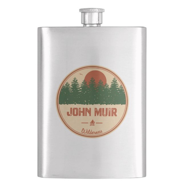 John Muir Wilderness California Hip Flask (Front)
