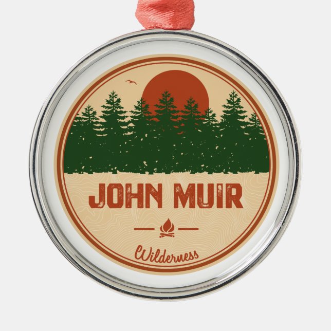 John Muir Wilderness California Metal Tree Decoration (Front)