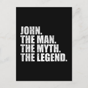 John name, John The Man The Myth The Legend Postcard
