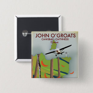 john o'groats Canisbay Caithness Scotland 15 Cm Square Badge
