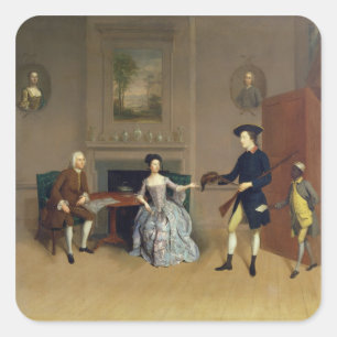 John Orde, with his wife Anne, and his eldest Son, Square Sticker