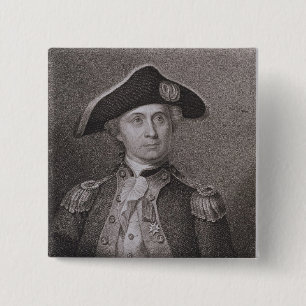 John Paul Jones (1747-92), engraved by James Barto 15 Cm Square Badge