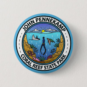 John Pennekamp Coral Reef State Park Travel Art 6 Cm Round Badge