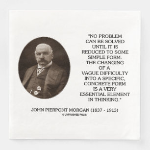 John Pierpont Morgan No Problem Can Be Solved Napkin
