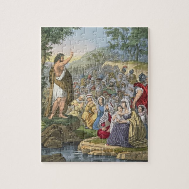 John Preaching in the Wilderness, from a bible pri Jigsaw Puzzle (Vertical)