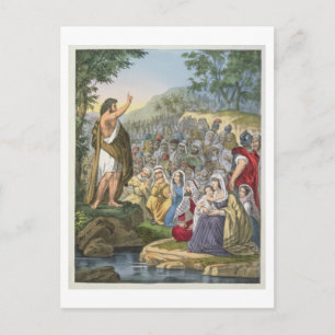 John Preaching in the Wilderness, from a bible pri Postcard