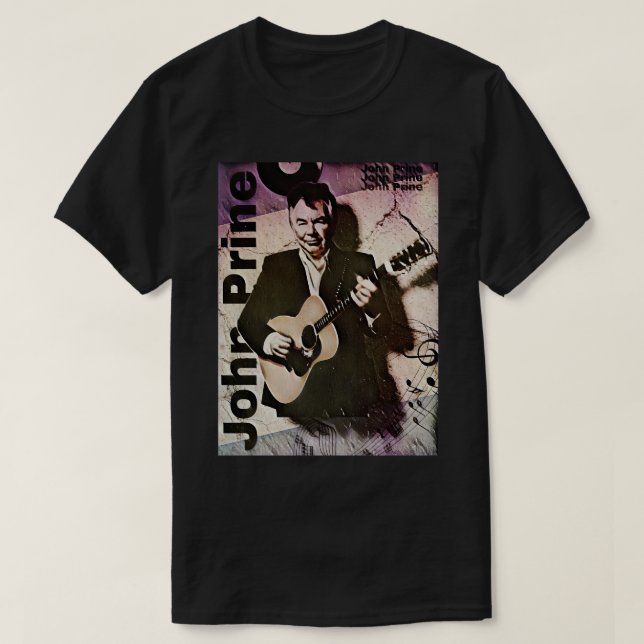 John Prine Guitar style T-Shirt (Design Front)