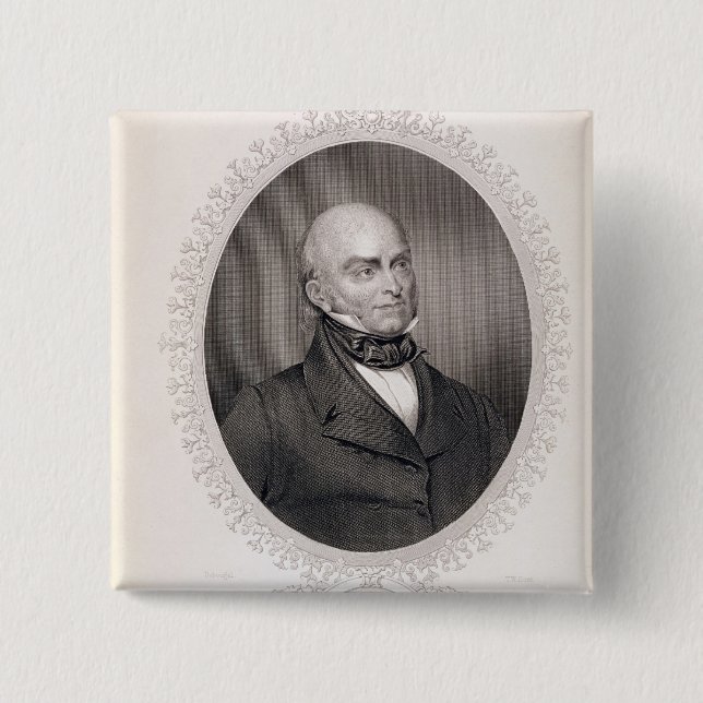John Quincy Adams 15 Cm Square Badge (Front)