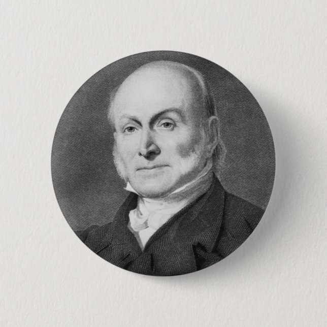 John Quincy Adams 6 Cm Round Badge (Front)