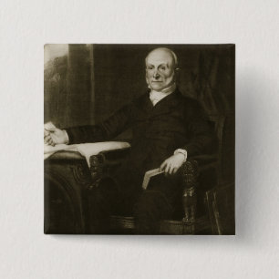 John Quincy Adams, 6th President of the United Sta 15 Cm Square Badge