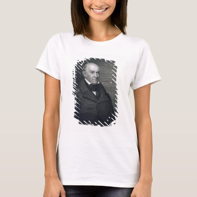 John Quincy Adams, engraved by John Wesley Paradis T-Shirt (Front)